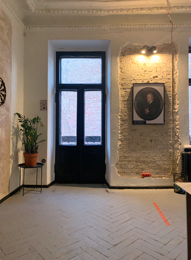 A door to the balcony